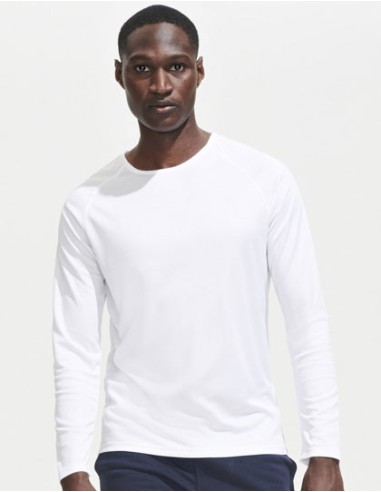 SOL-02071-Mens Long Sleeve Sports T-Shirt Sporty